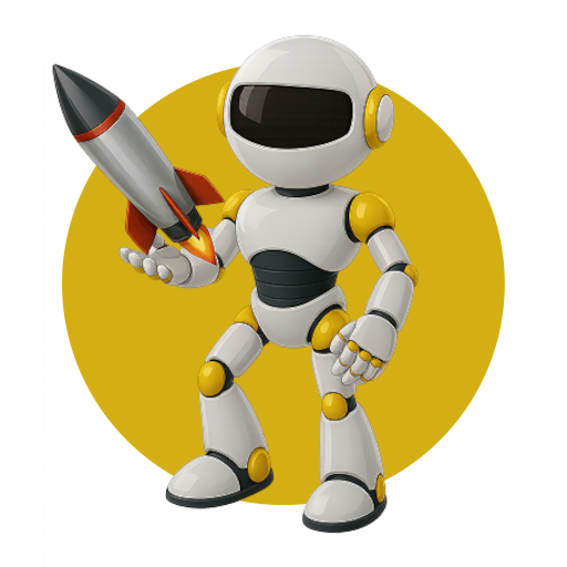 Robot with rocket