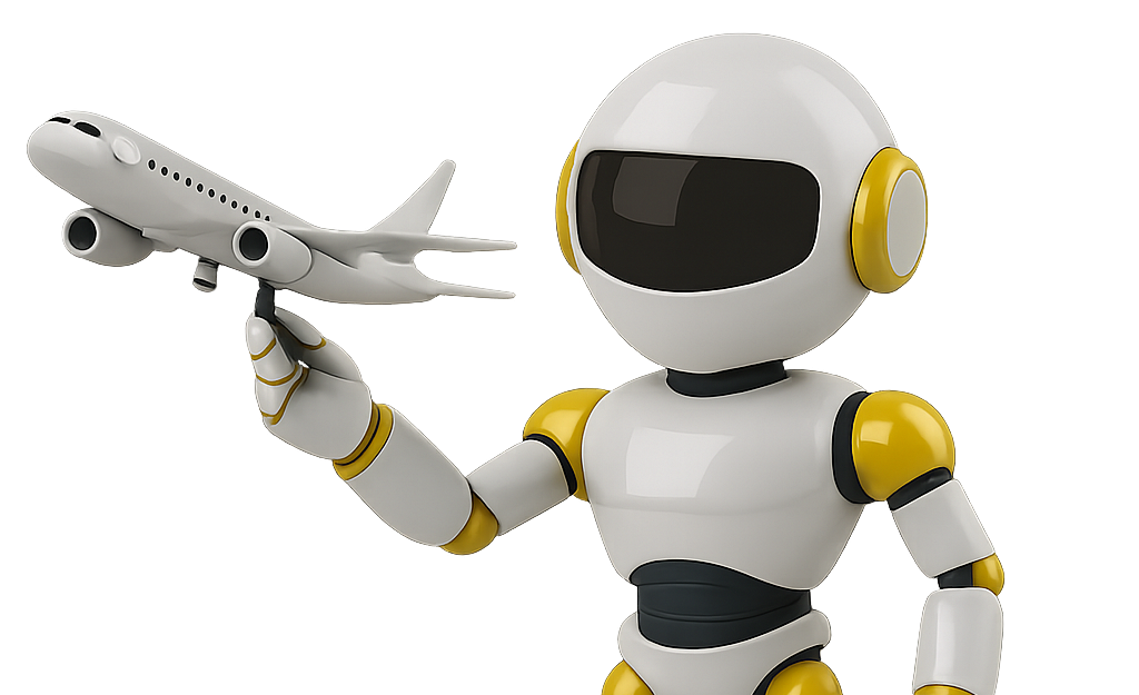 robot with a plane