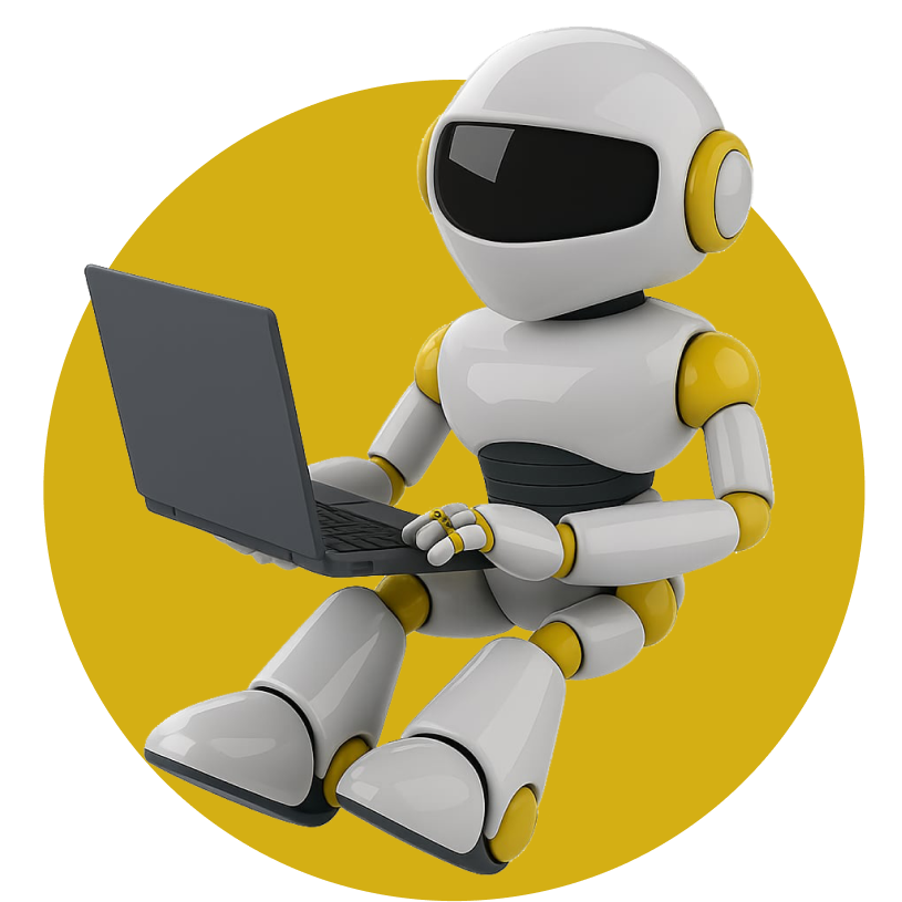 robot z laptopem